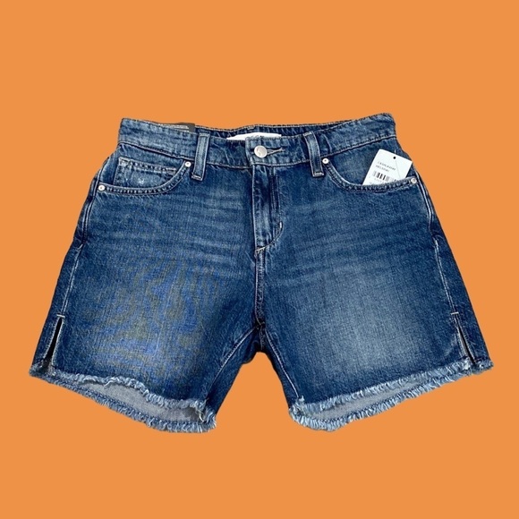NWT| JOE’S CUT OFF SHORT DENIM BLUE FRAYED HEMS SIZE 24 - Picture 1 of 10
